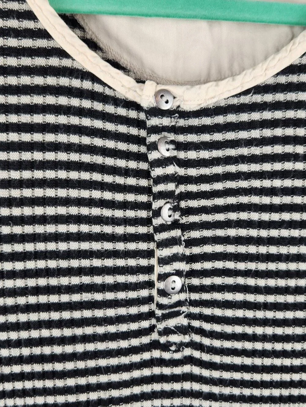 Free People We the Free Boho Knit Striped Henley Tunic Top sz S